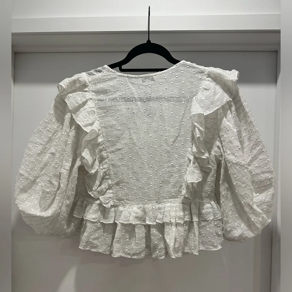 Rhode White Ruffle Blouse - Picture 3 of 7